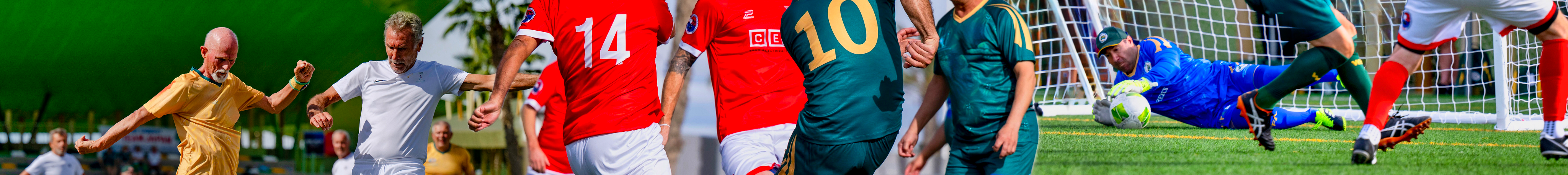 Over 70s players competing during a World Cup match