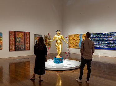 Visitors in a Queensland art gallery
